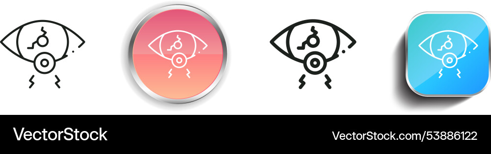 Eye icon thin linear regular and button style Eye icon thin linear regular and button style vector image