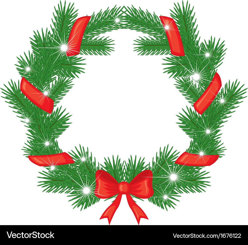 Festive Christmas Wreath Vector Image