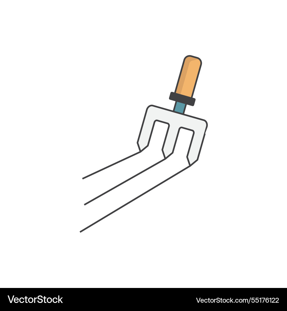 Garden shovel creating three neat rows in soil Vector Image