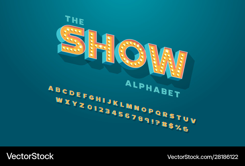 Lightbulb font vector image