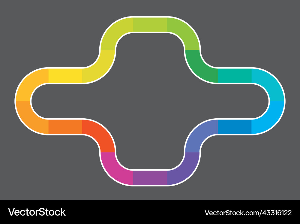 Multi-colored rainbow path design similar to game Multi-colored rainbow path design similar to game vector image