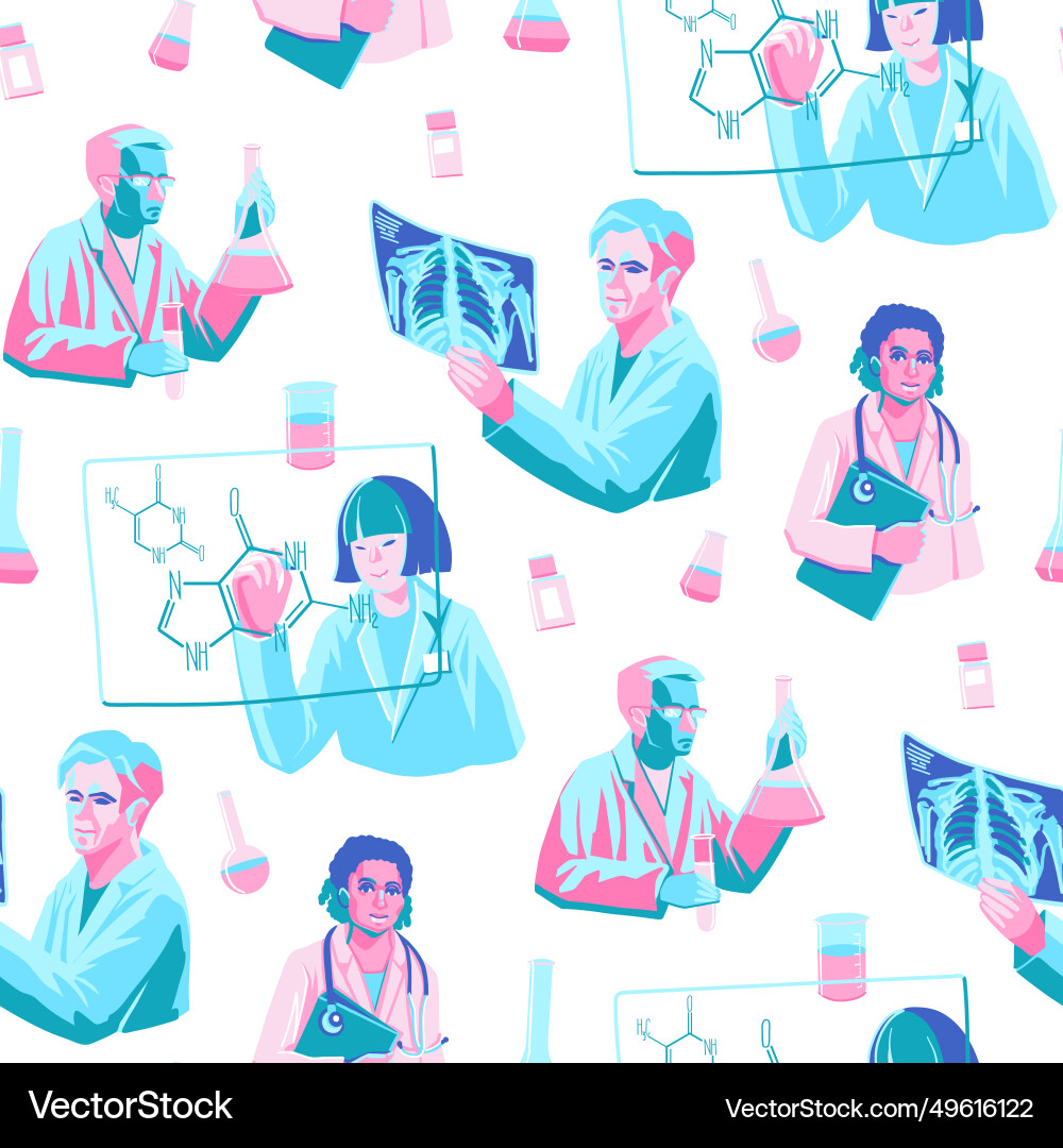 Repeated seamless pattern of a various Vector Image