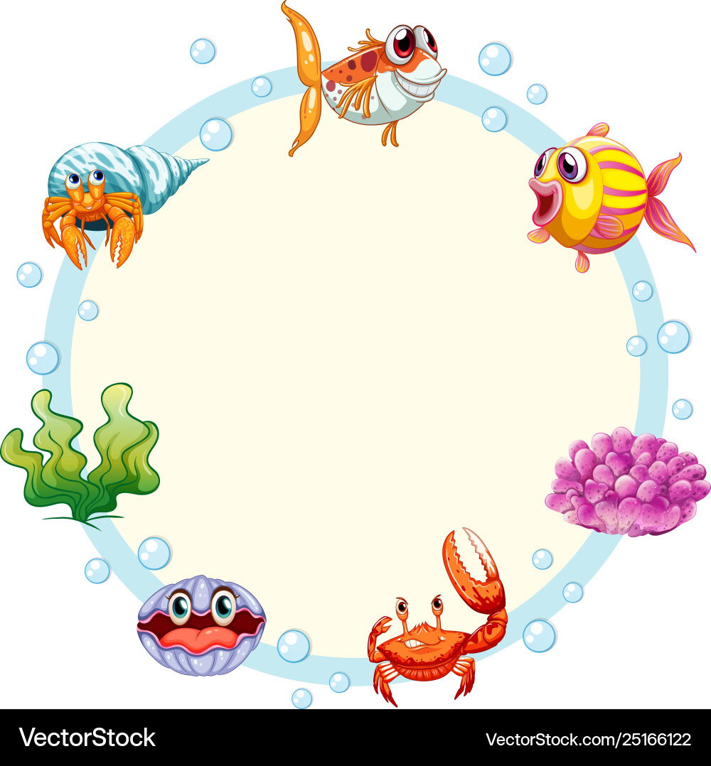 Underwater Sea Animal Frame vector image