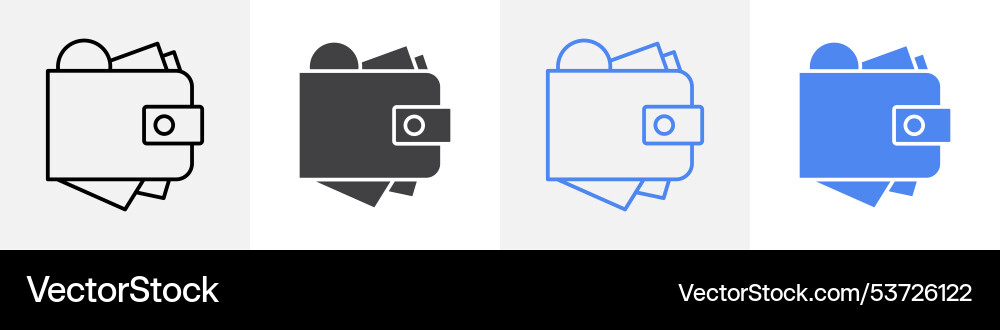 Wallet icon set use for web Vector Image