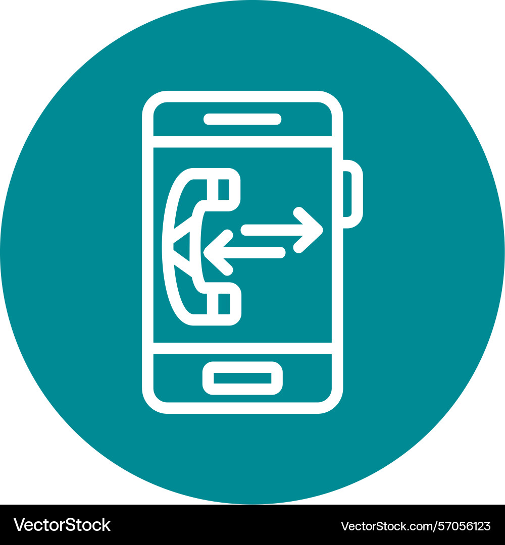 Call log line circle style icon design vector image