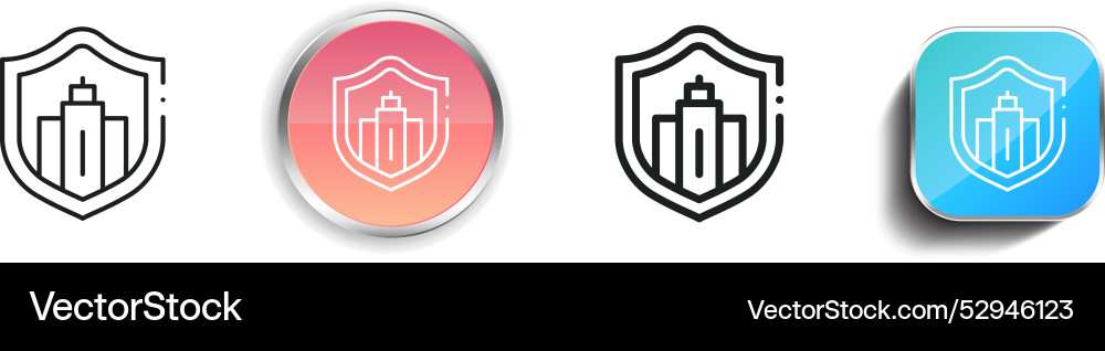 City icon thin linear regular and button style Vector Image