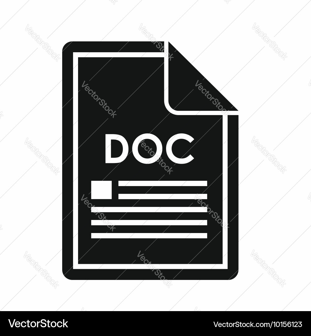 File doc icon simple style Vector Image