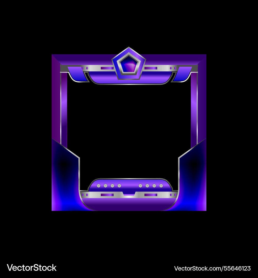 Futuristic frame interface avatar element for game vector image