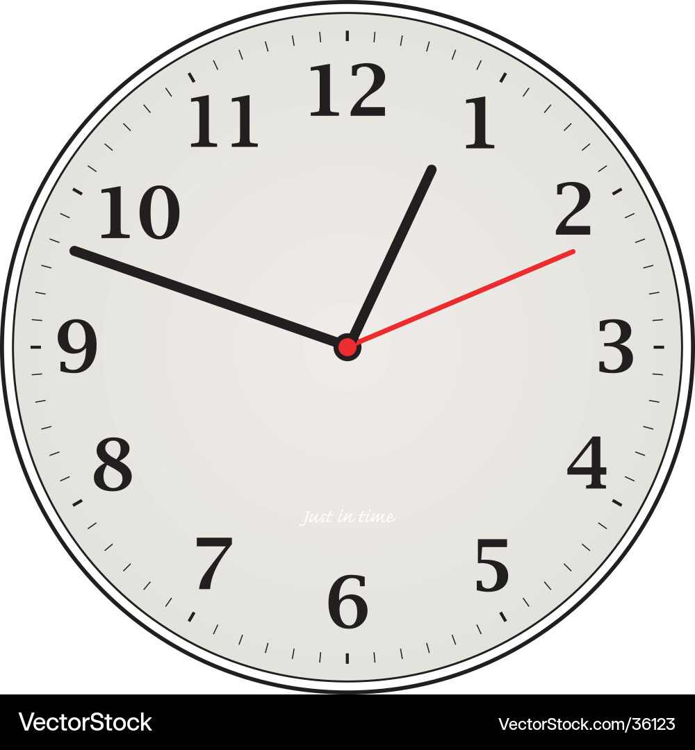 Grey Clock Display vector image