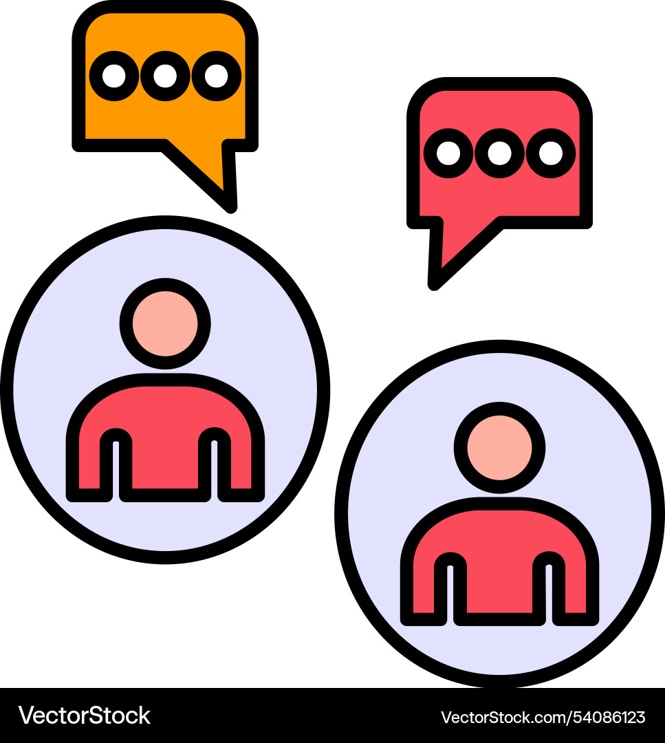 Instant message line filled icon design Vector Image