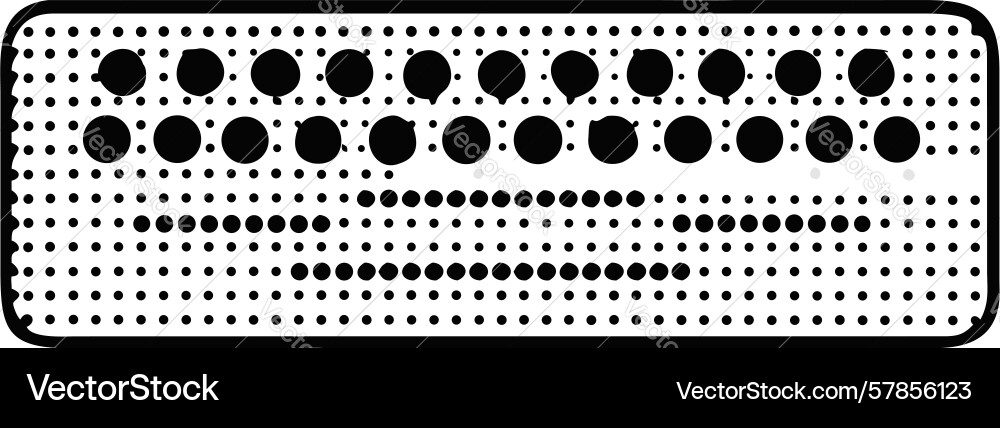 Keyboard with dotted circular keys abstract Vector Image