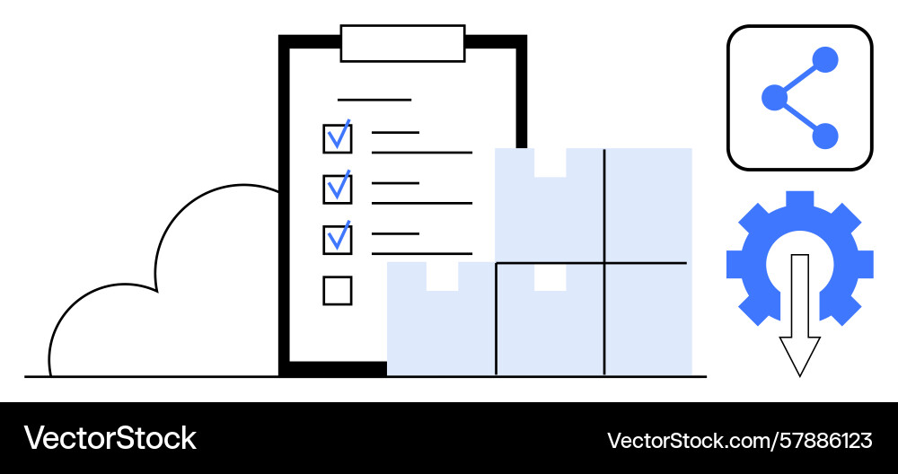 Logistics and workflow optimization with checklist vector image