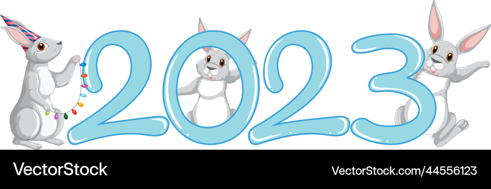 New year 2023 rabbit sign icon New year 2023 rabbit sign icon vector image