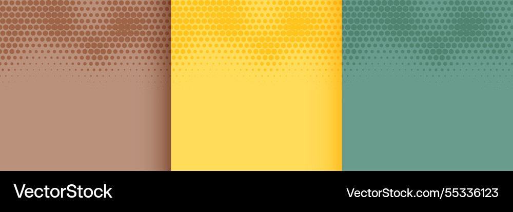 Nice circle halftone background set in three vector image