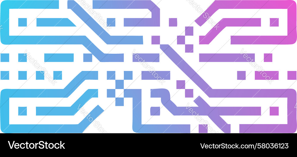 Pixelated Circuit Tech Pattern vector image