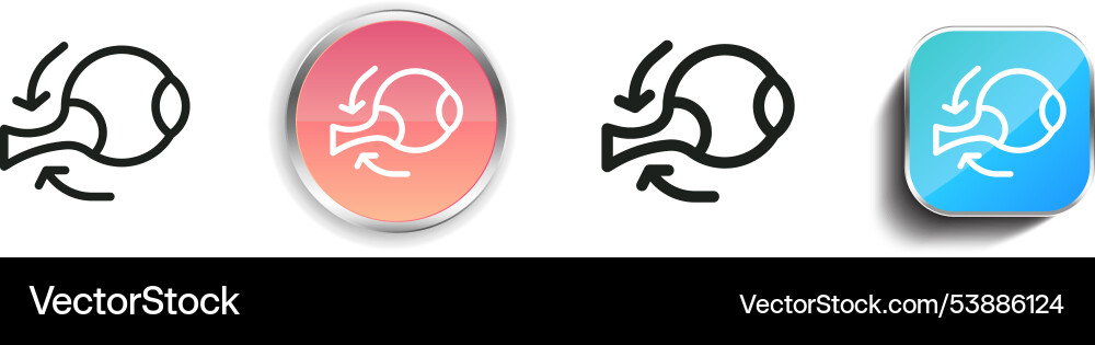 Eye icon thin linear regular and button style Eye icon thin linear regular and button style vector image