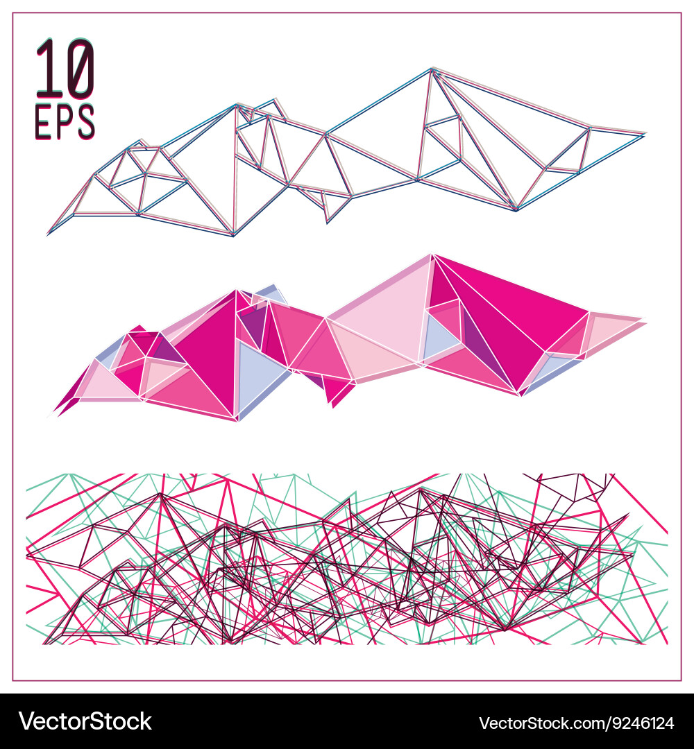 Set of simple geometric abstract colorful figure Vector Image