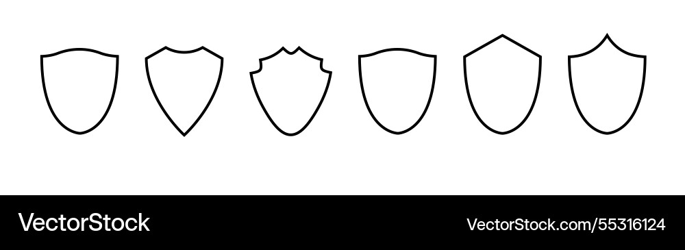 Shield frame set collection signs empty vector image