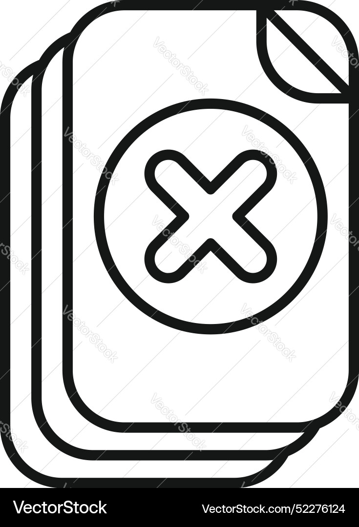 Stack of documents with delete symbol indicating Stack of documents with delete symbol indicating vector image