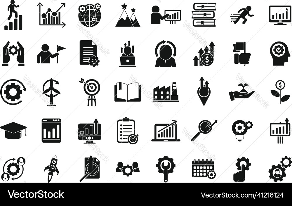 Sustainable development icons set simple Vector Image