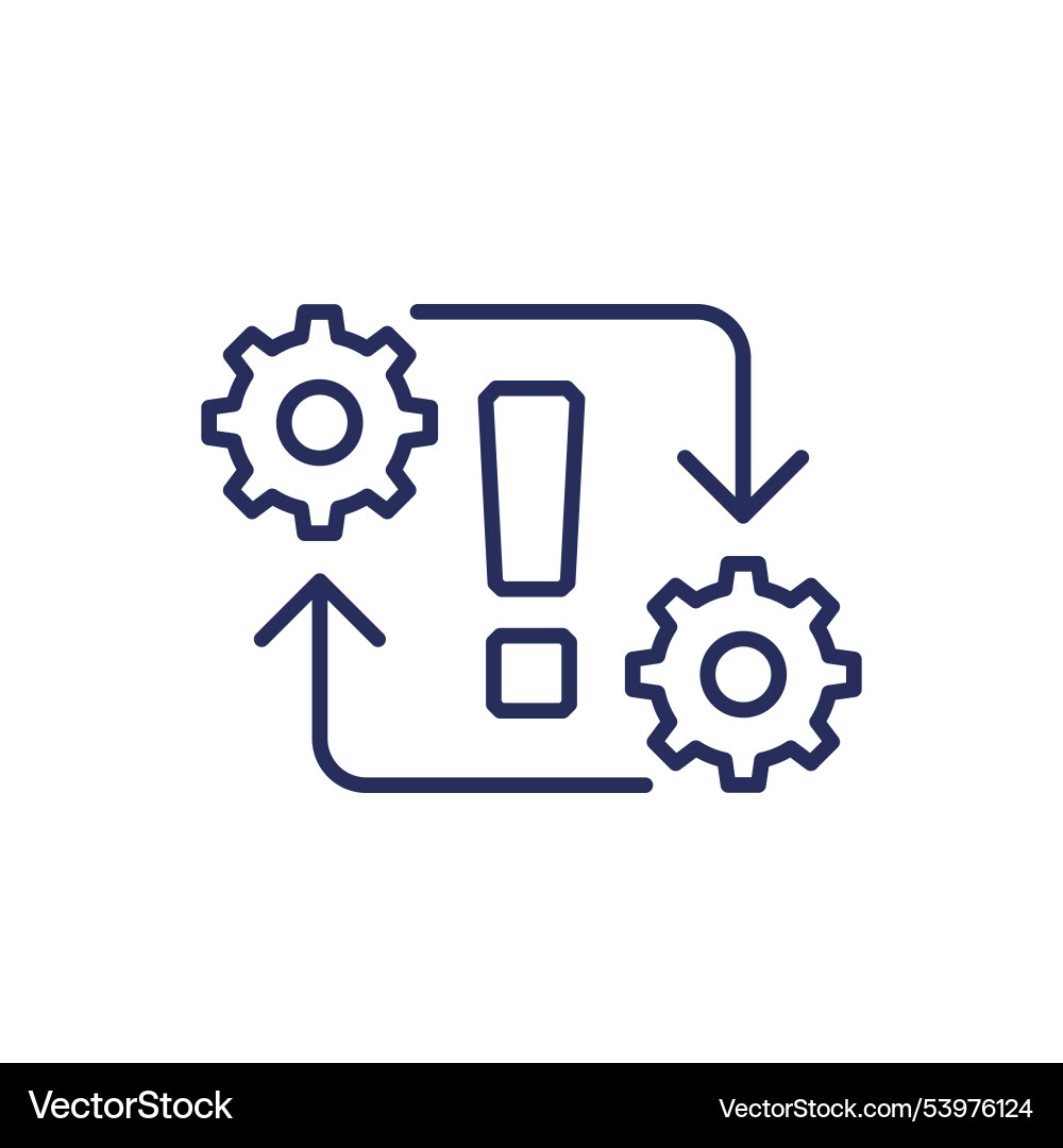 System error line icon on white vector image