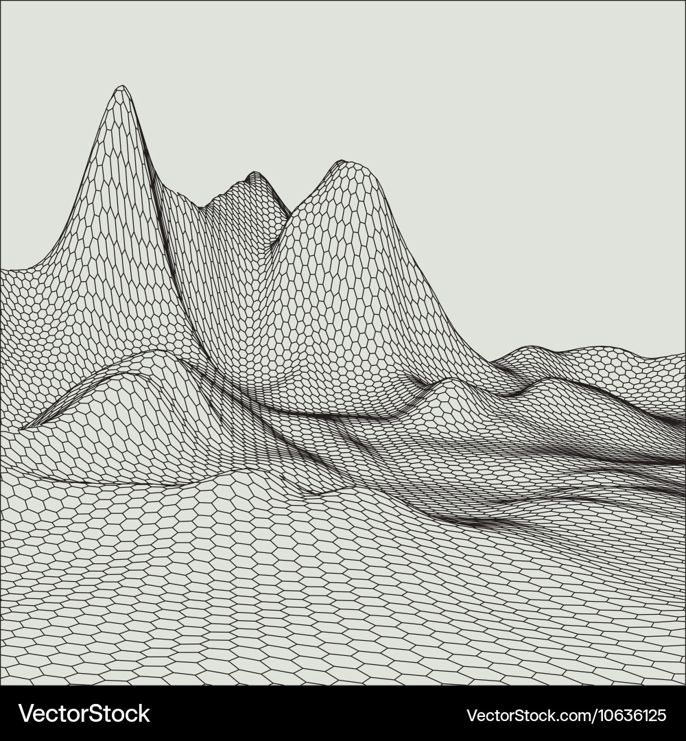 Abstract 3d illuminated distorted mesh sphere Vector Image