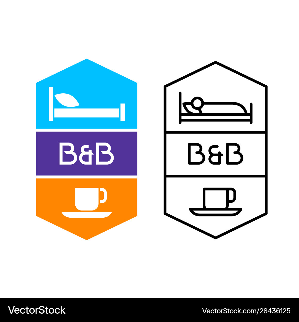 Bed and breakfast logo for hotel service or hostel Bed and breakfast logo for hotel service or hostel vector image