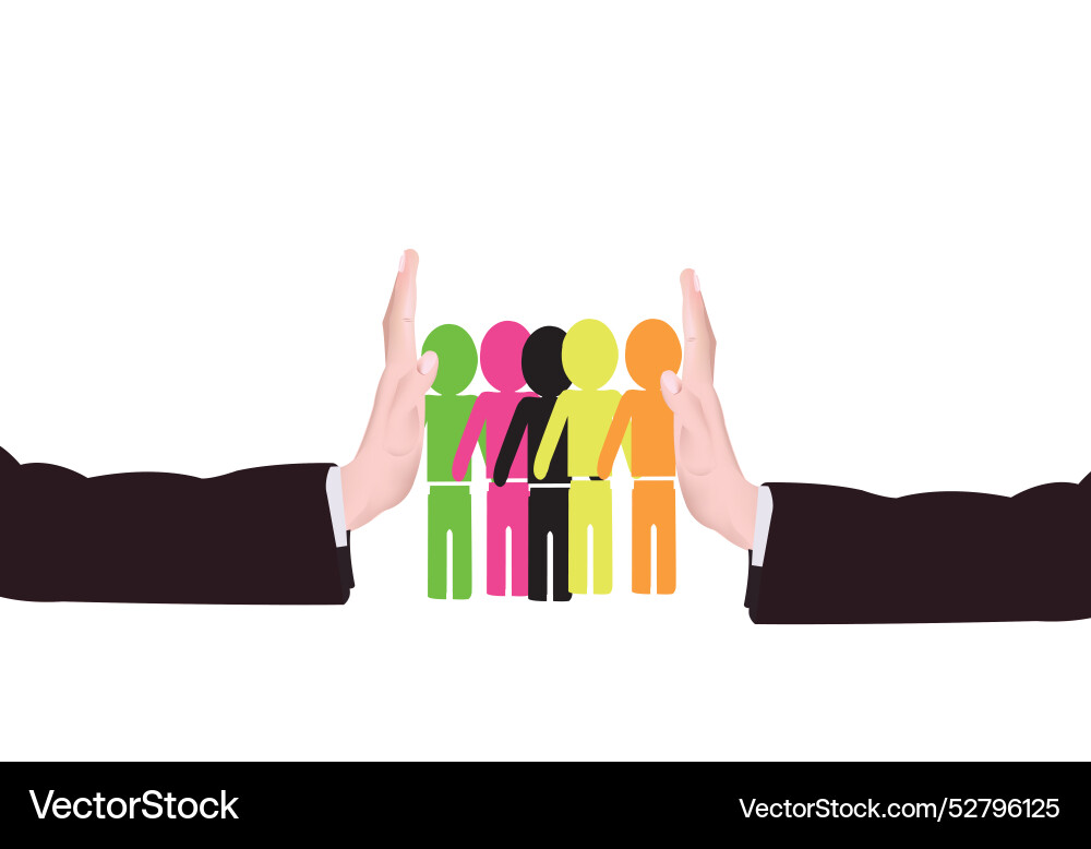 Conceptual of inclusivity with businessman using Vector Image