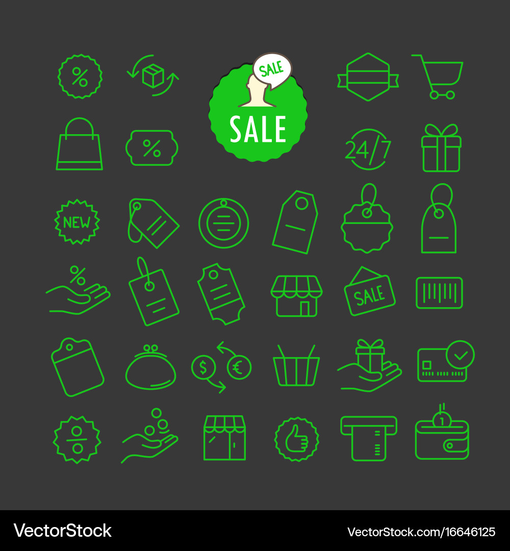 Different sale icons collection web and mobile Vector Image