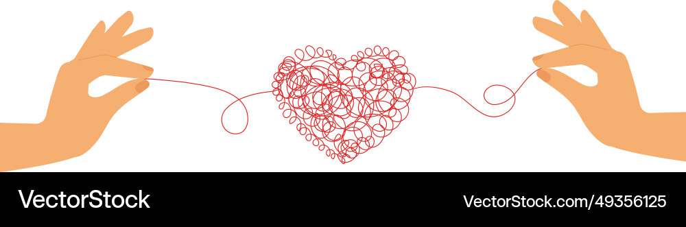 Hands Pulling a Heart String vector image