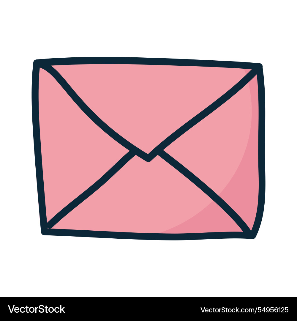 Pink envelope simple element design vector image