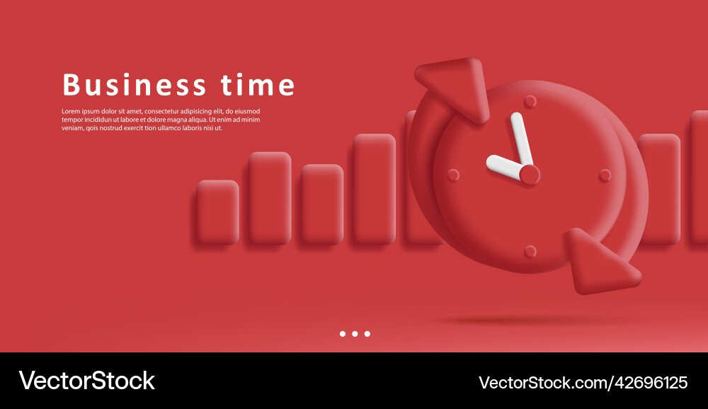 Red web banner with mono chrome bar chart and 3d Red web banner with mono chrome bar chart and 3d vector image