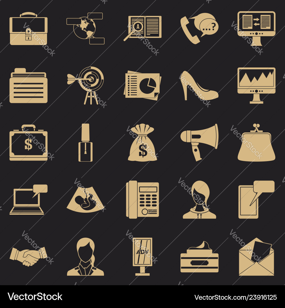 Studio icons set simple style Studio icons set simple style Vector Image