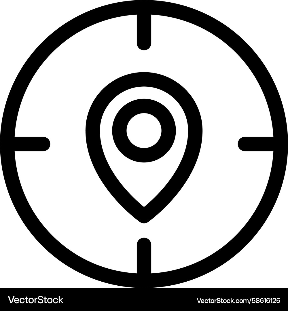 Zielortsymbol präzise Kartenzeigersymbol Vektorbild
