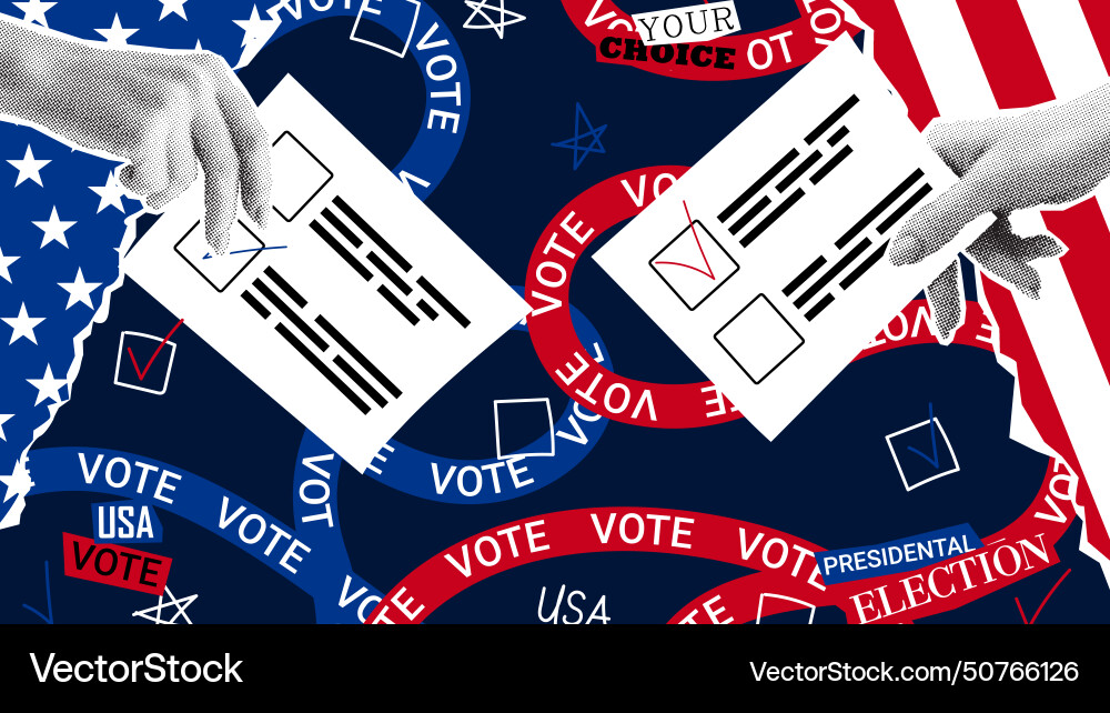 2024 presidential election promo collage vector image