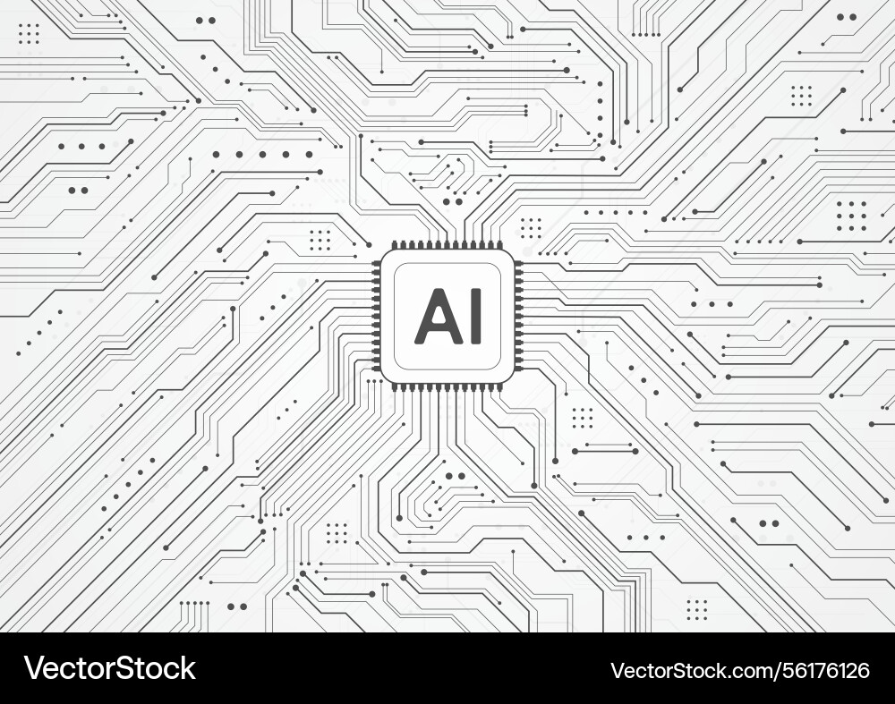 Artificial intelligence chipset on circuit board Vector Image