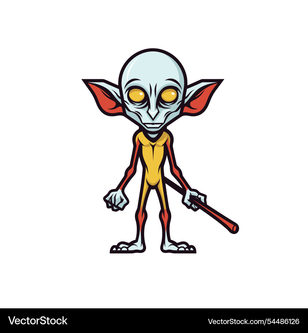 Cartoon alien with big features Vector Image