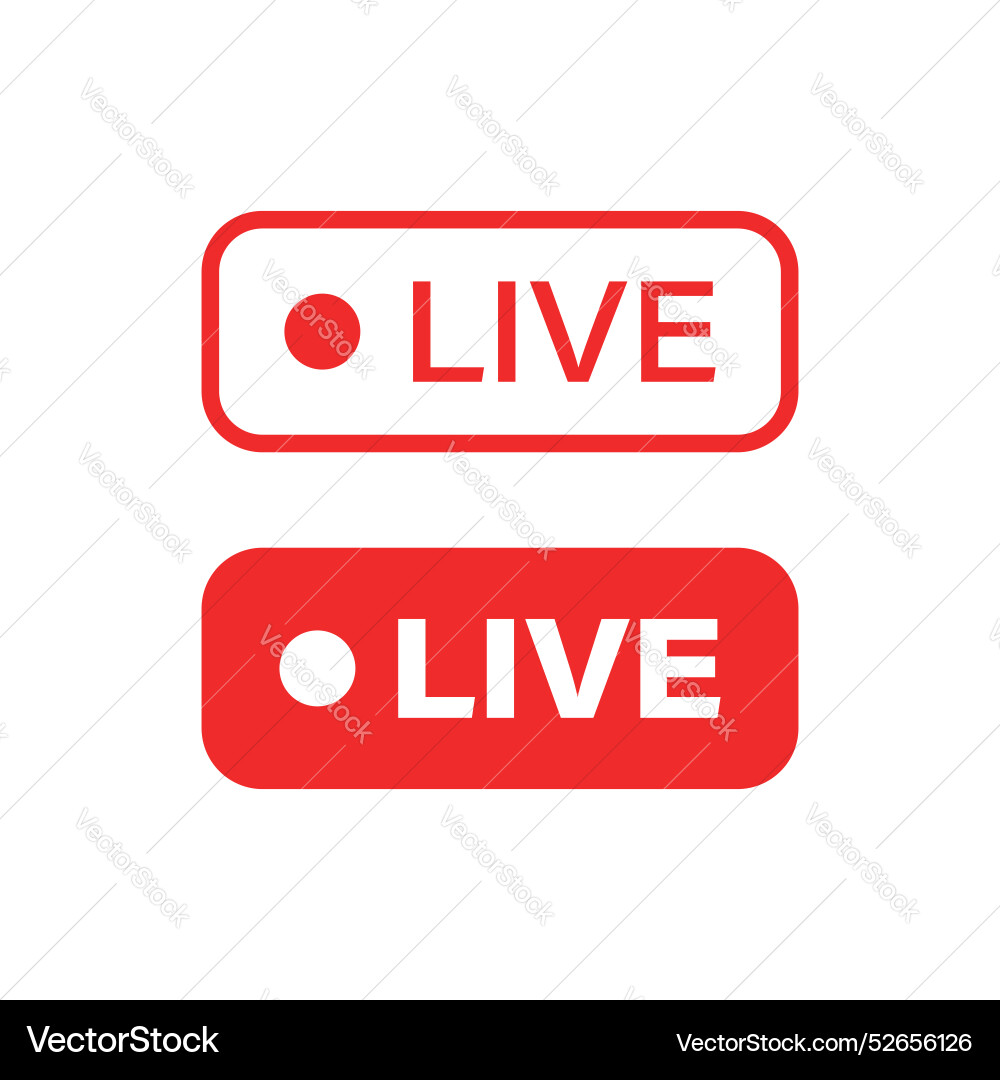 Live stream button icon in flat style webinar Vector Image