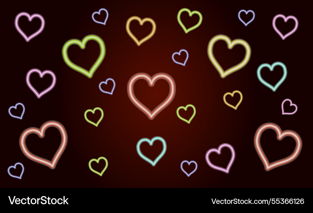 Neon lights pattern with glow effect colorful Neon lights pattern with glow effect colorful vector image