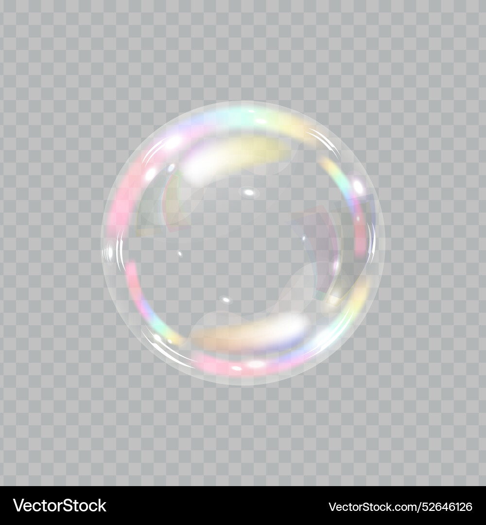 Soap bubble color spectrum on transparent Soap bubble color spectrum on transparent Vector Image