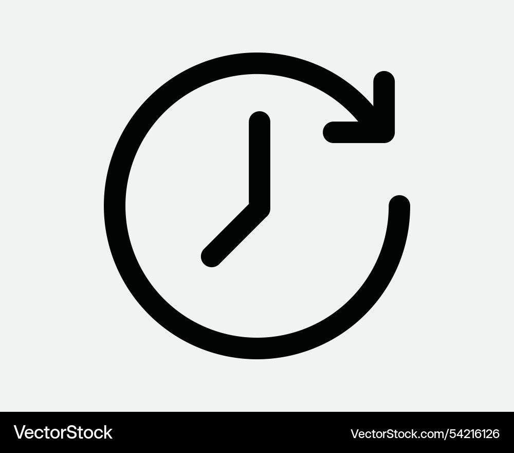 Timer repeat icon reset clock cycle arrow Timer repeat icon reset clock cycle arrow vector image
