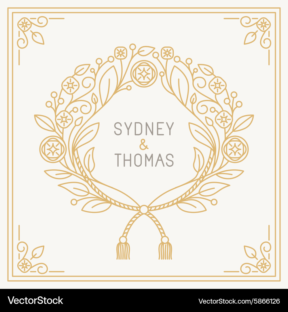 Trendy linear frame with copy space for text Vector Image