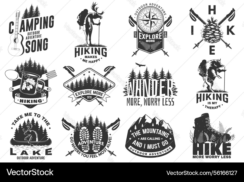 Adventure & Nature Logo Set Vector Image