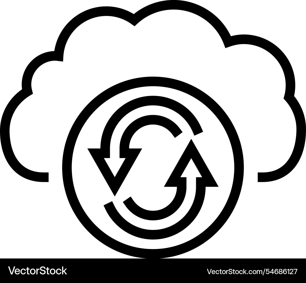 Data synchronization cloud computing line icon Vector Image