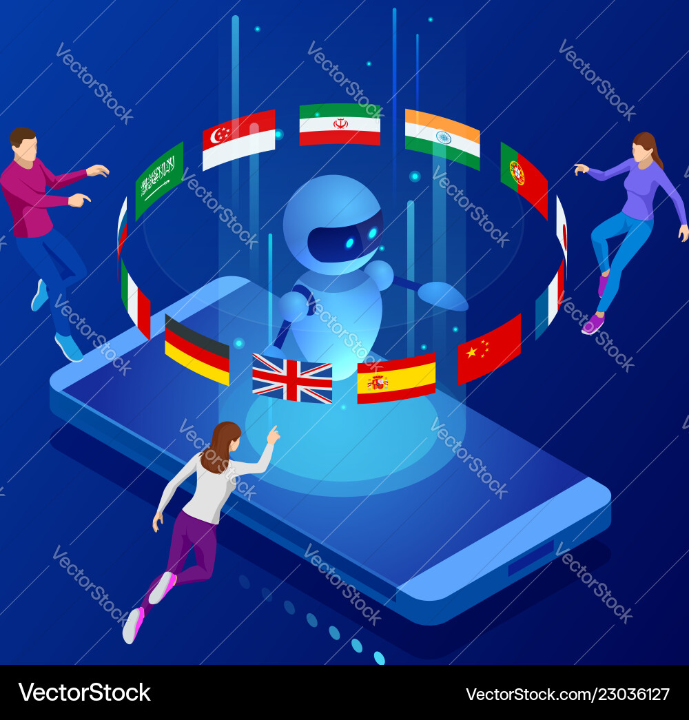 Isometric online language learning with artificial Isometric online language learning with artificial vector image