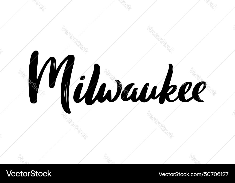 Milwaukee Briefing handschriftlichen Stadtnamen Milwaukee Briefing handschriftlichen Stadtnamen vektorbild