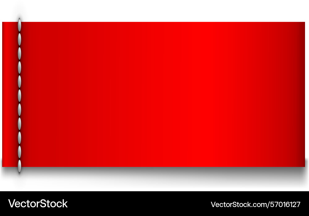 Red textile loop label sewn horizontally Red textile loop label sewn horizontally Vector Image