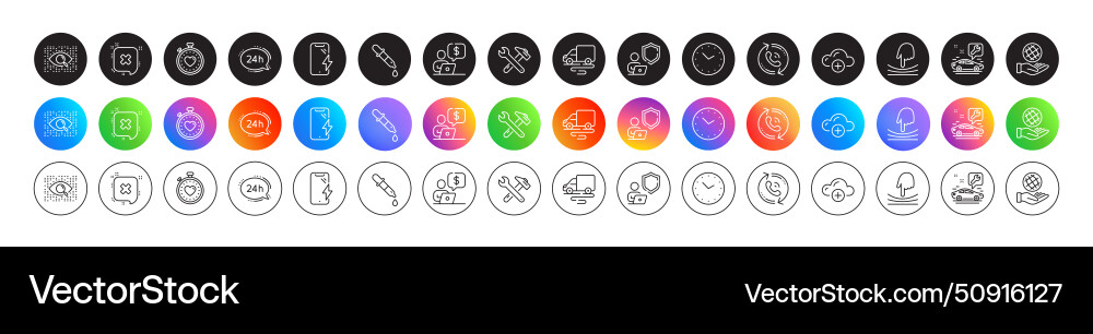 Reject elastic and time line icons for web app Reject elastic and time line icons for web app Vector Image