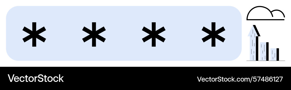 Secure password concept with growth and cloud Secure password concept with growth and cloud vector image