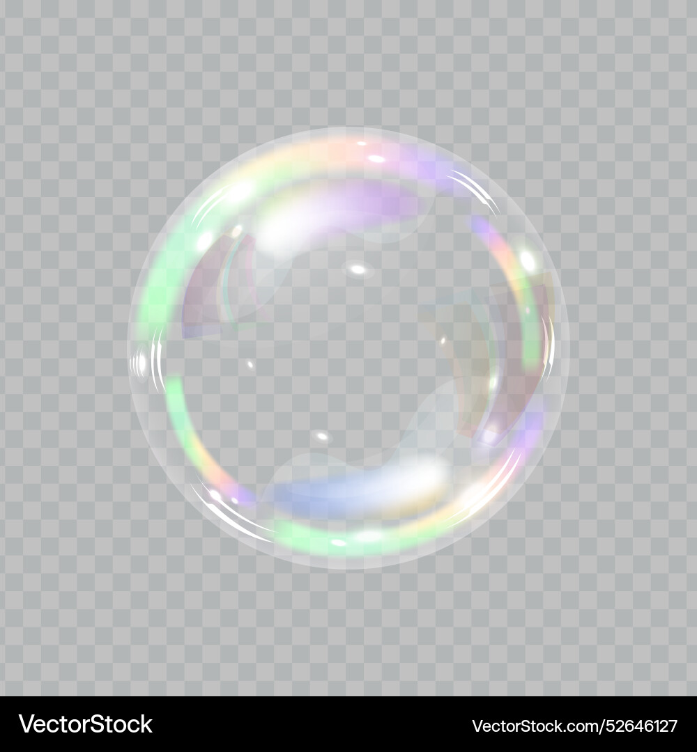 Soap bubble color spectrum on transparent Vector Image